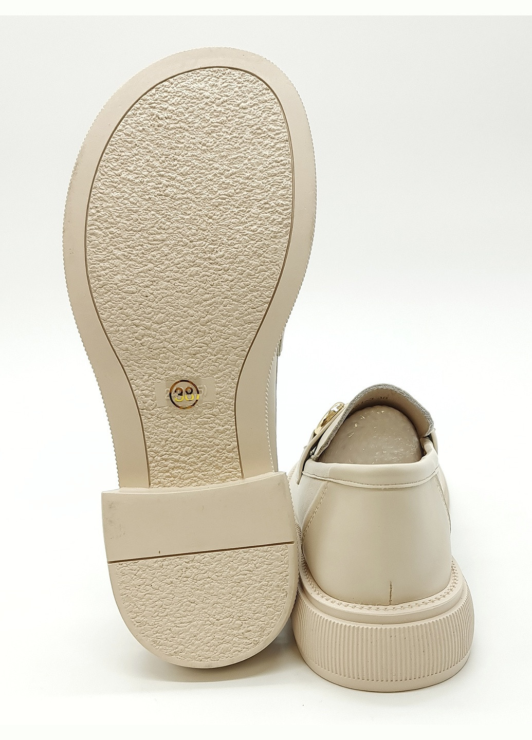 Женские туфли бежевые кожаные YA-17-2 25,5 см (р) Yalasou