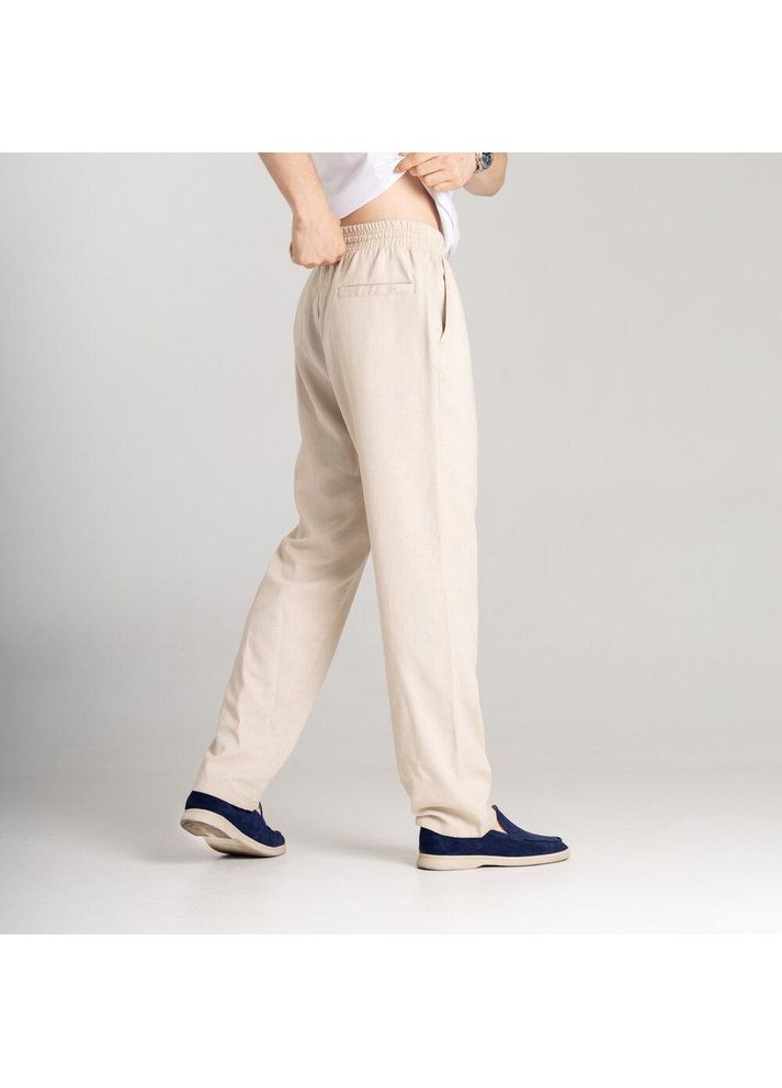Чоловічі легкі льняні штани бежеві No Brand (358203713)