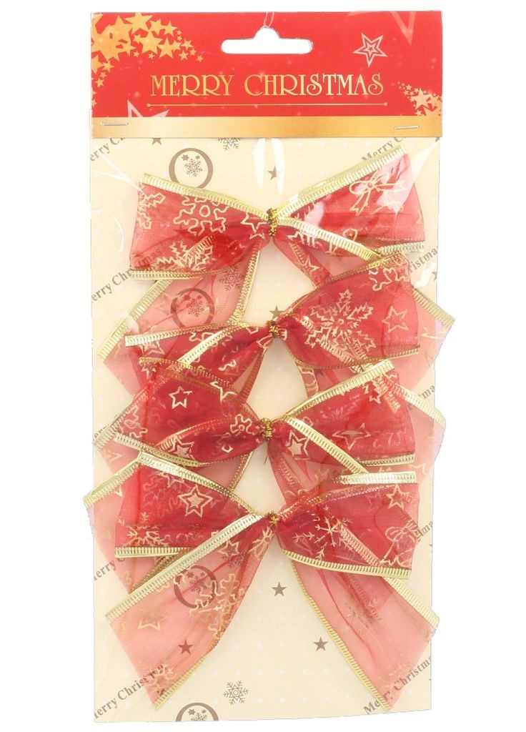 Бант декоративный органза, комплект 4 шт, 10 х 10 см, Chomik (369765154)