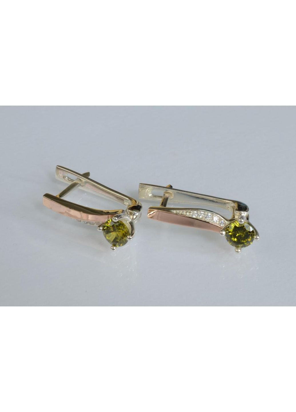 Срібні сережки з золотими пластинами Silver Style (367113158)