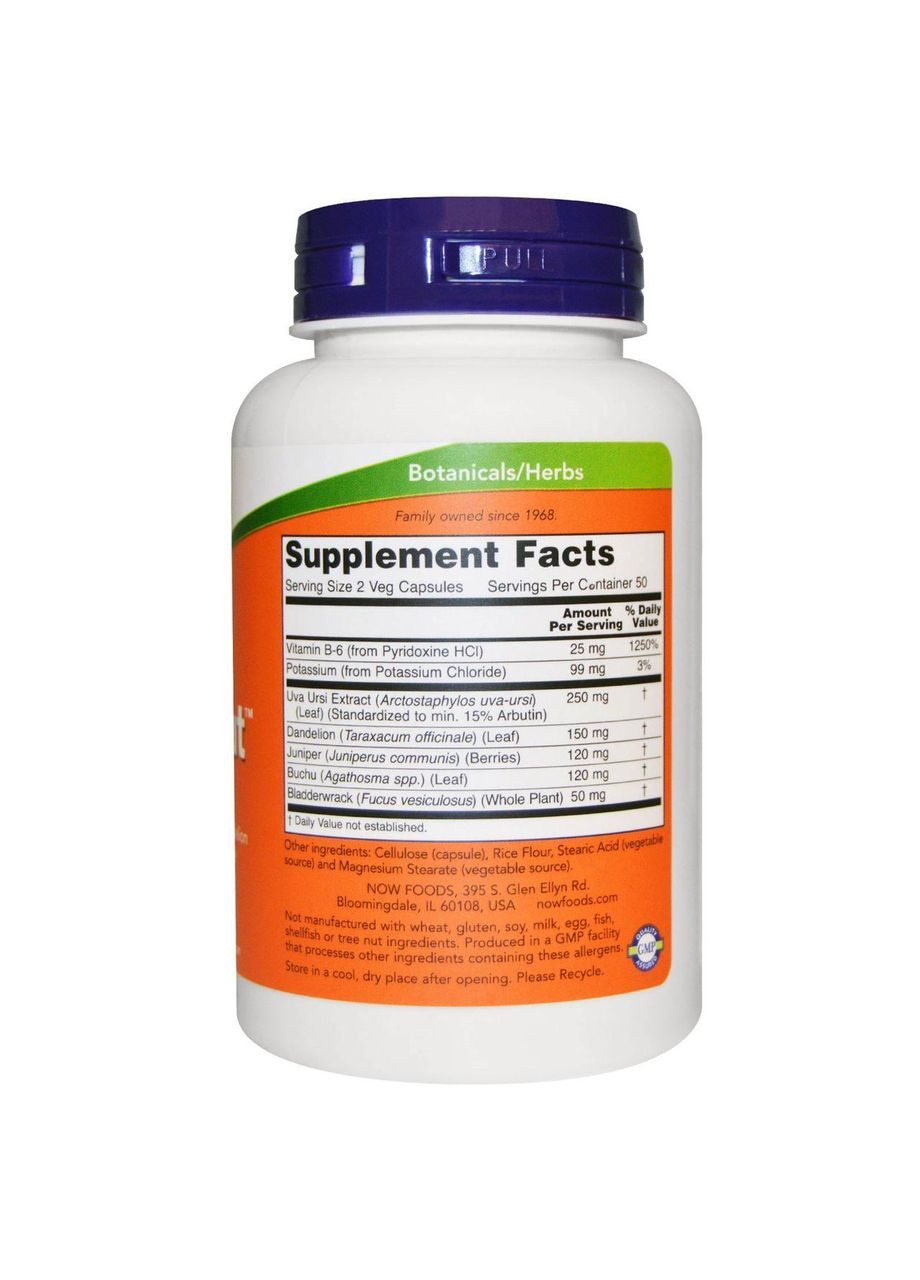 Мочегонное средство, травяное, Water Out, 100 кап. Now Foods (366734478)