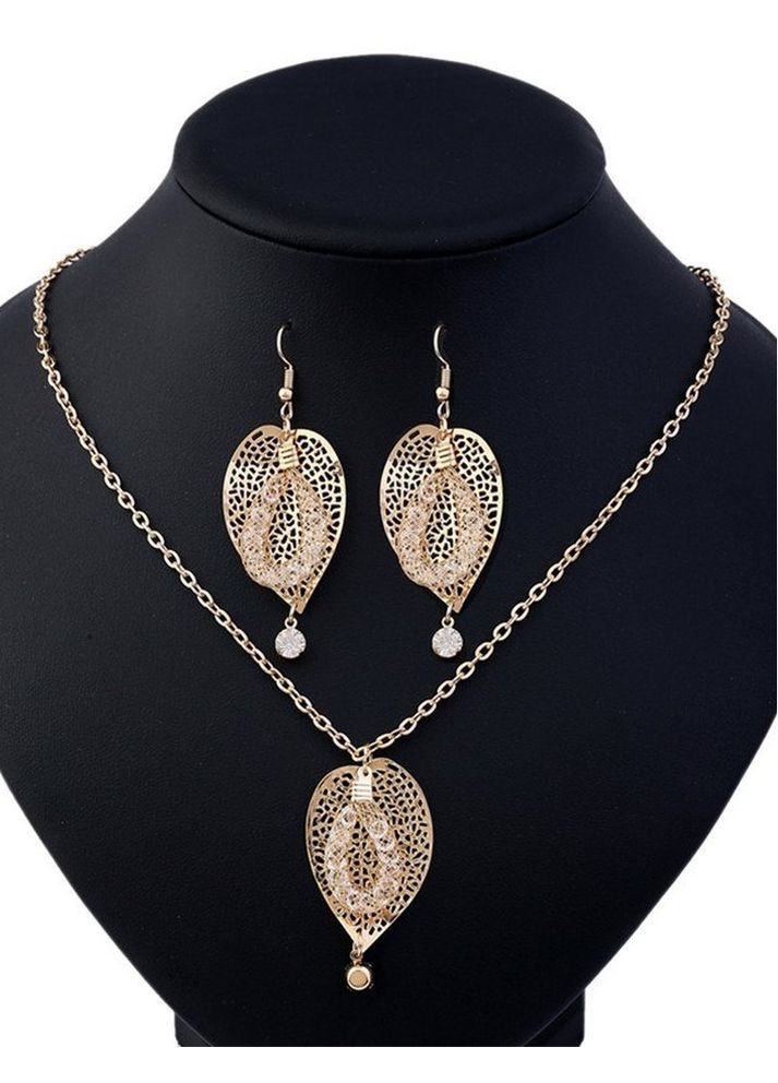 Набір біжутерії ажурний кулон і сережки листя, 2832 Fashion Jewelry (369505014)