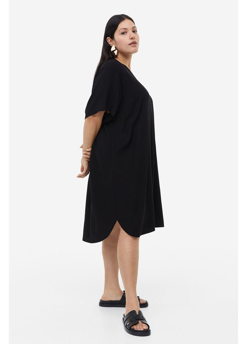 Чорна кежуал сукня з віскози H&M однотонна