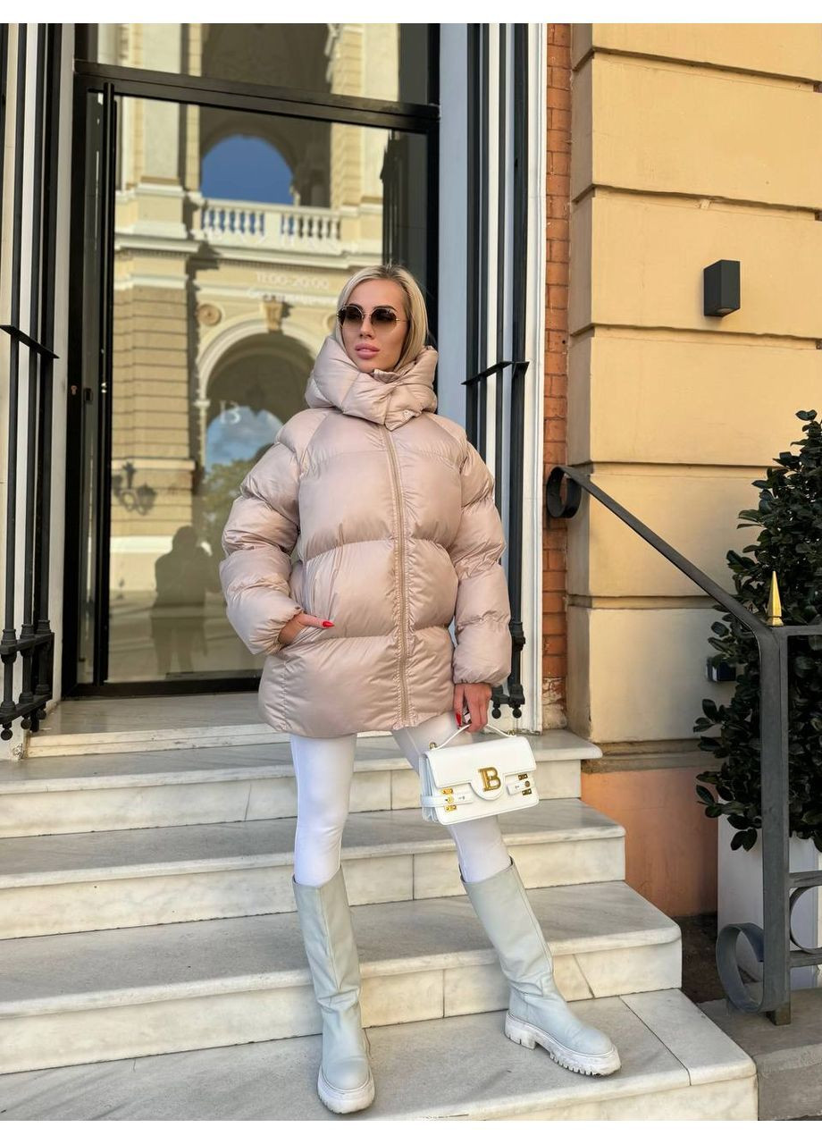 Бежевый зимний Пуховик Style Point