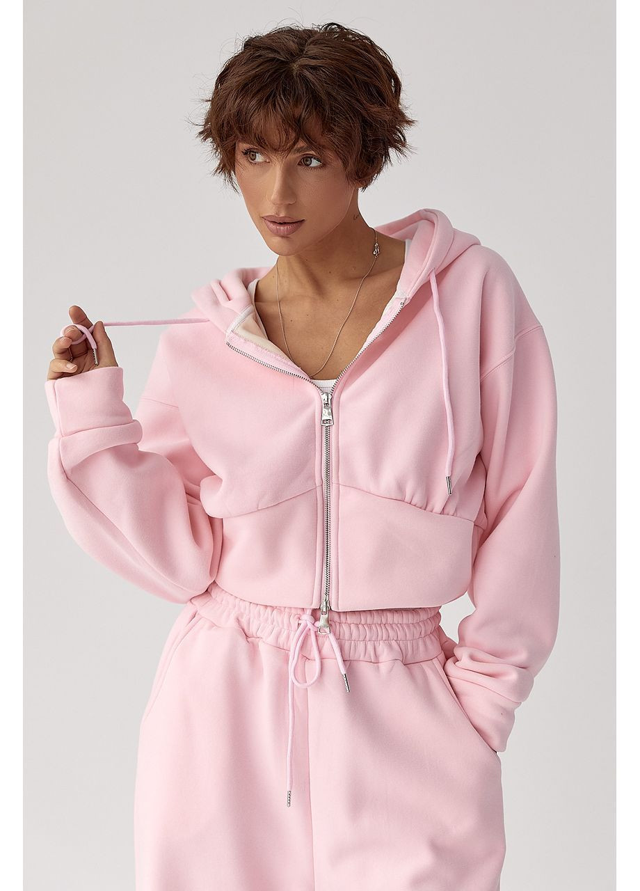 Теплий спортивний костюм з короткими худими та широкими брюками - блакитний колір Lurex (364967721)