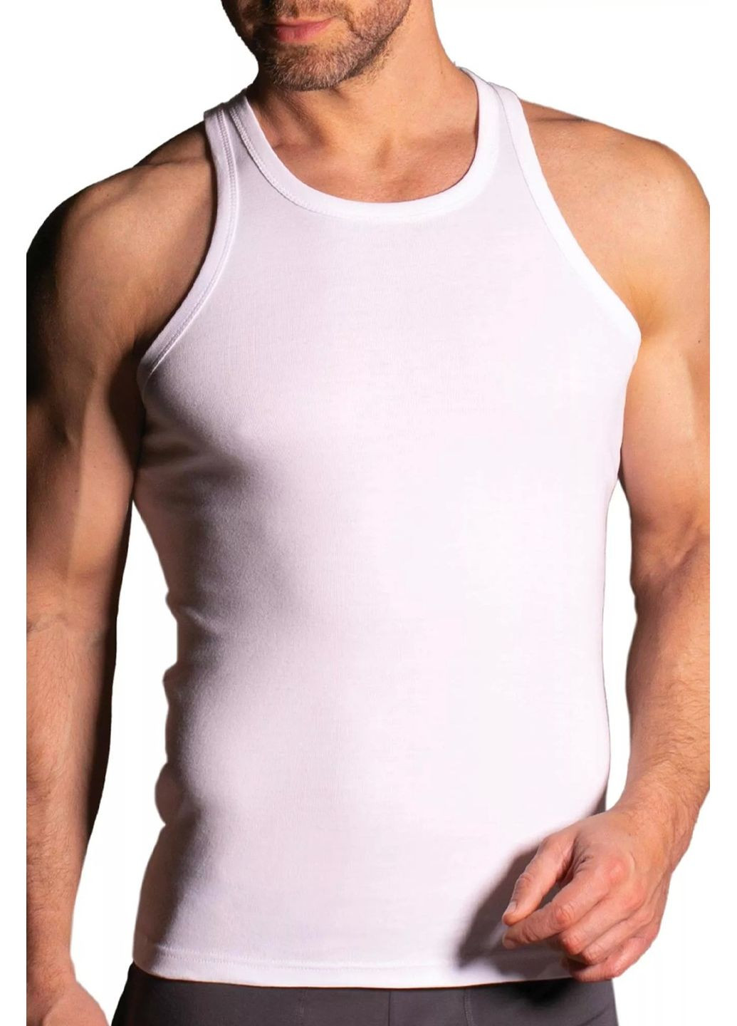 Белая майка мужская хлопковая bf020 Aura.Via