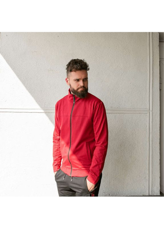 Червоний чоловіча кофта на блискавці Hector однотонний (313428551)