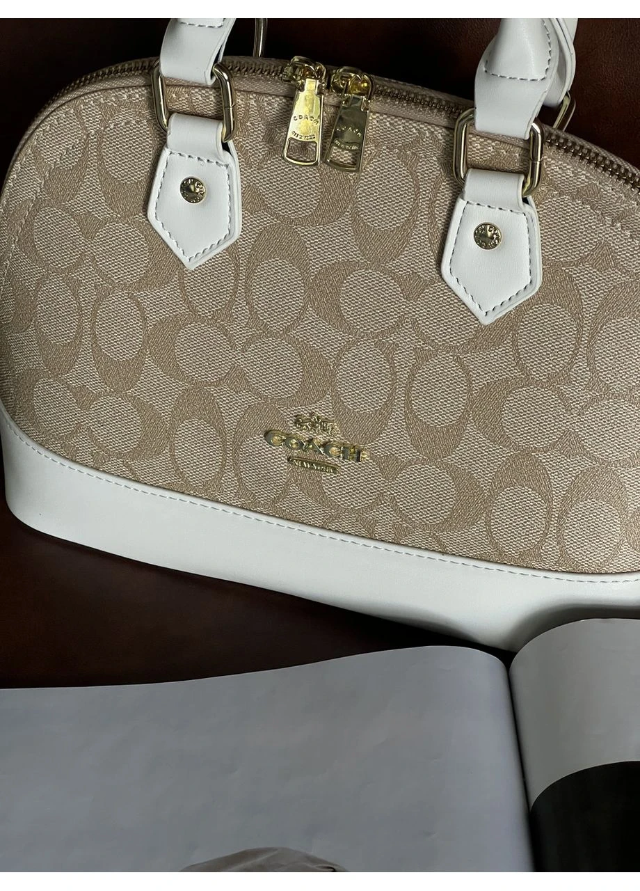 Жіноча сумка Mini Sierra Satchel бежево-білий через плечі No Brand (383975383)