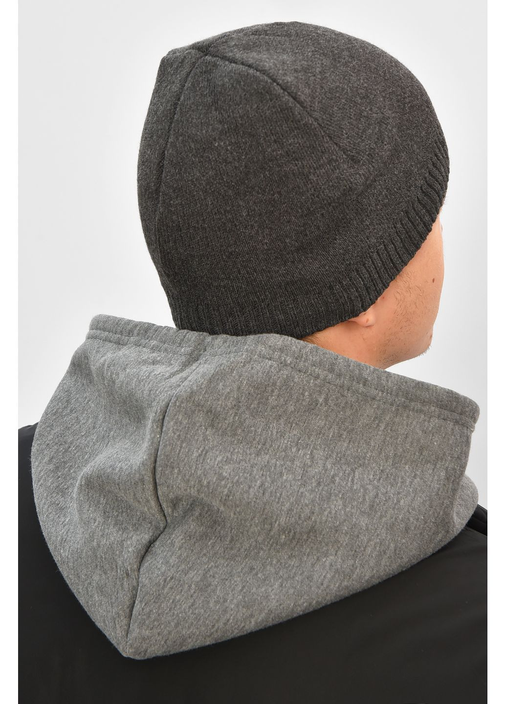 Шапка чоловіча на флісі сірого кольору Let's Shop (369529657)