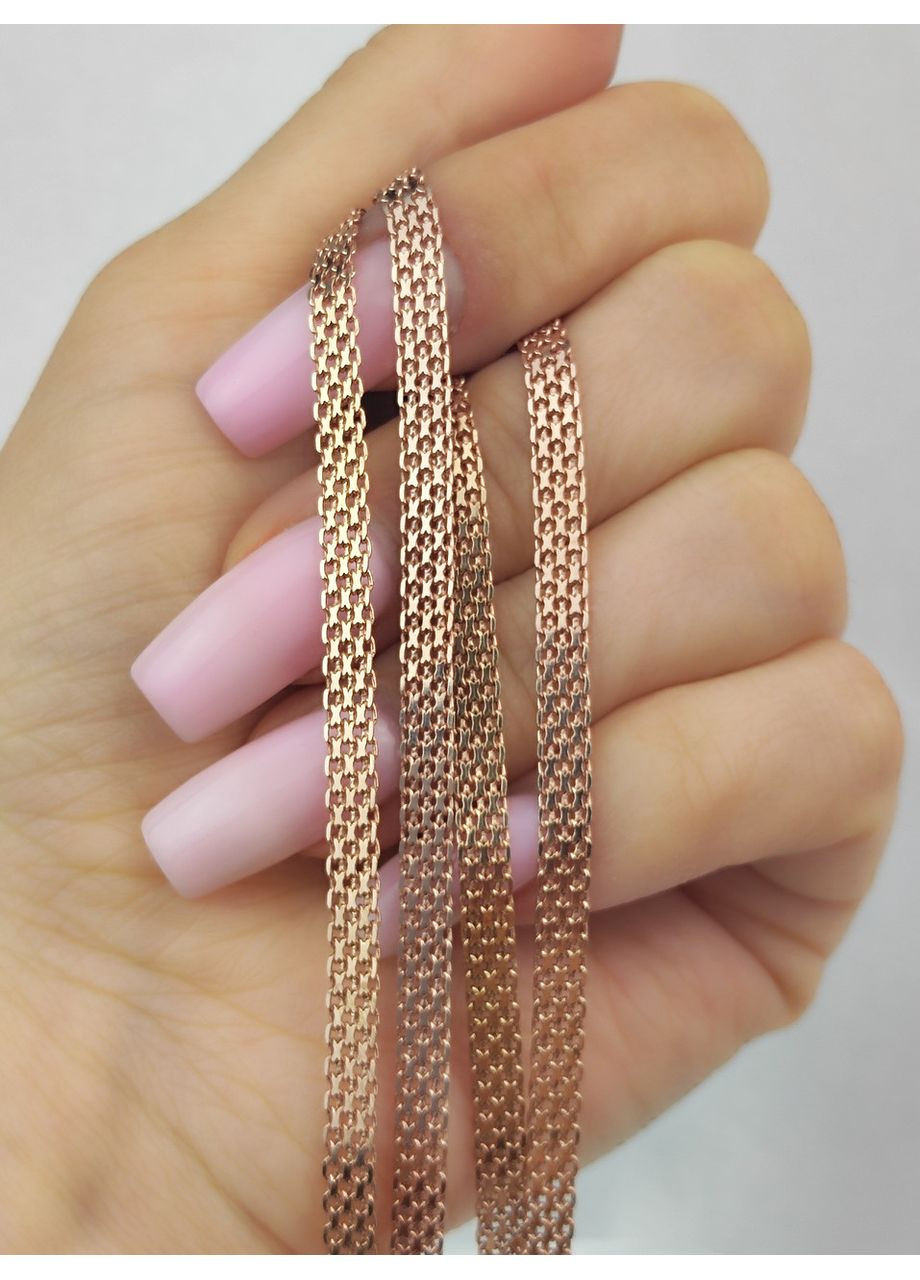 Серебряная цепочка 925 пробы в позолоте Бисмарк якорный 45 см No Brand (366664911)