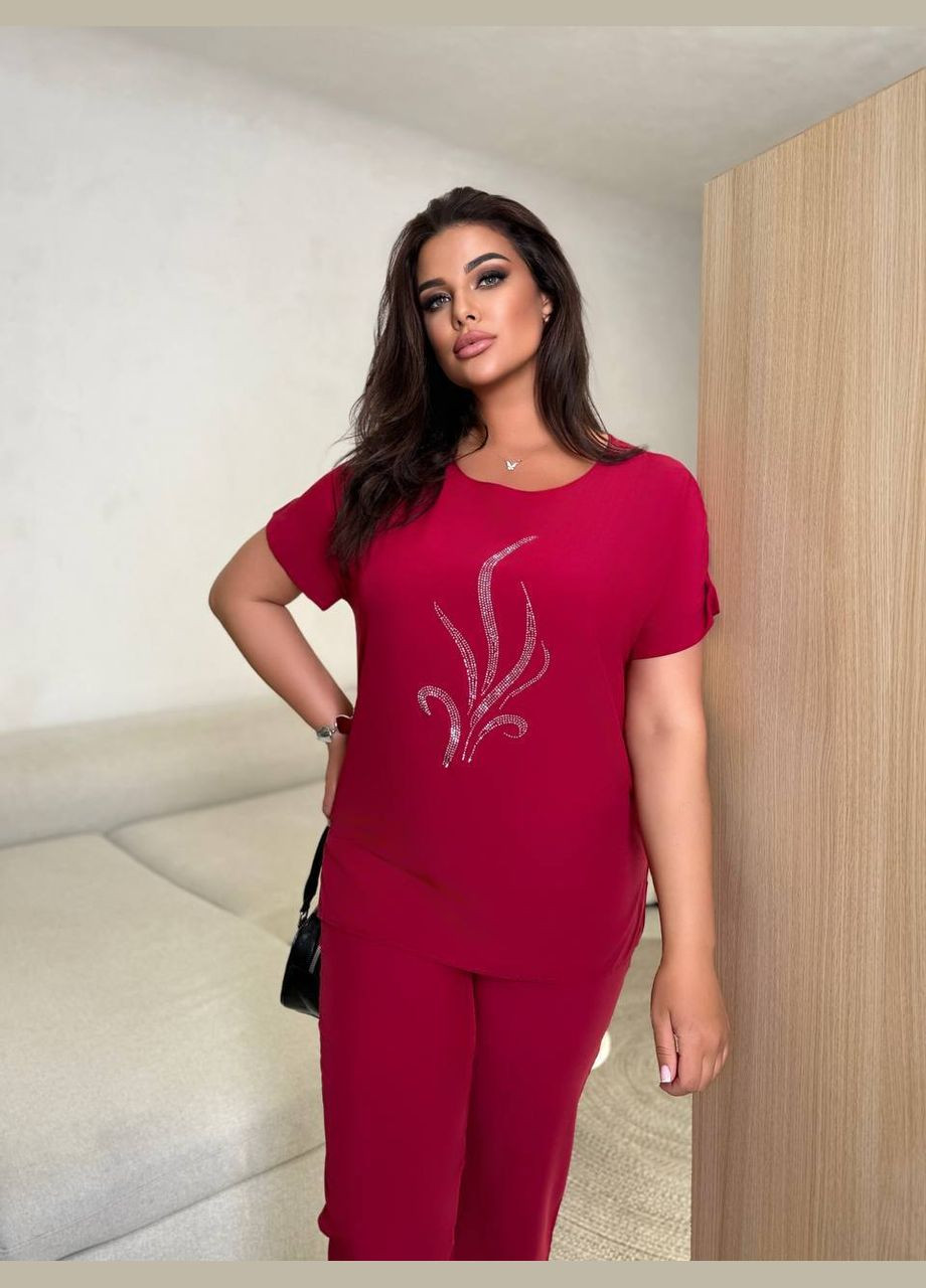 Жіночий костюм двійка блуза вільного крою + брюки на резинці MonCher (340979635)