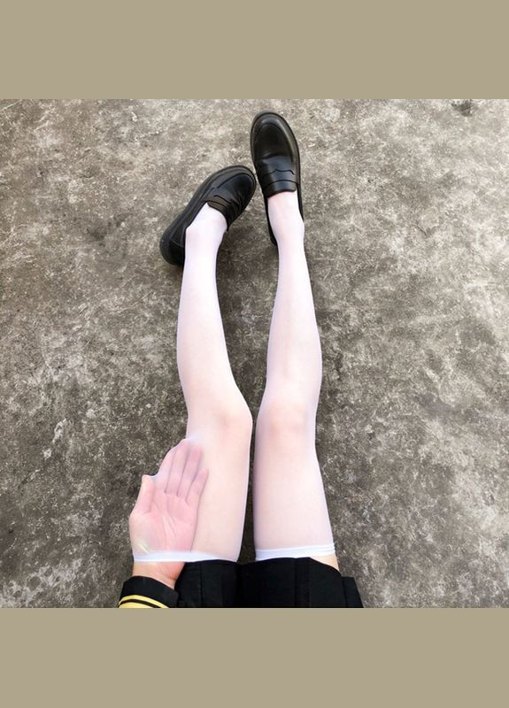 Панчохи з вузькою смужкою тонкі білі One Size No Brand (307930799)