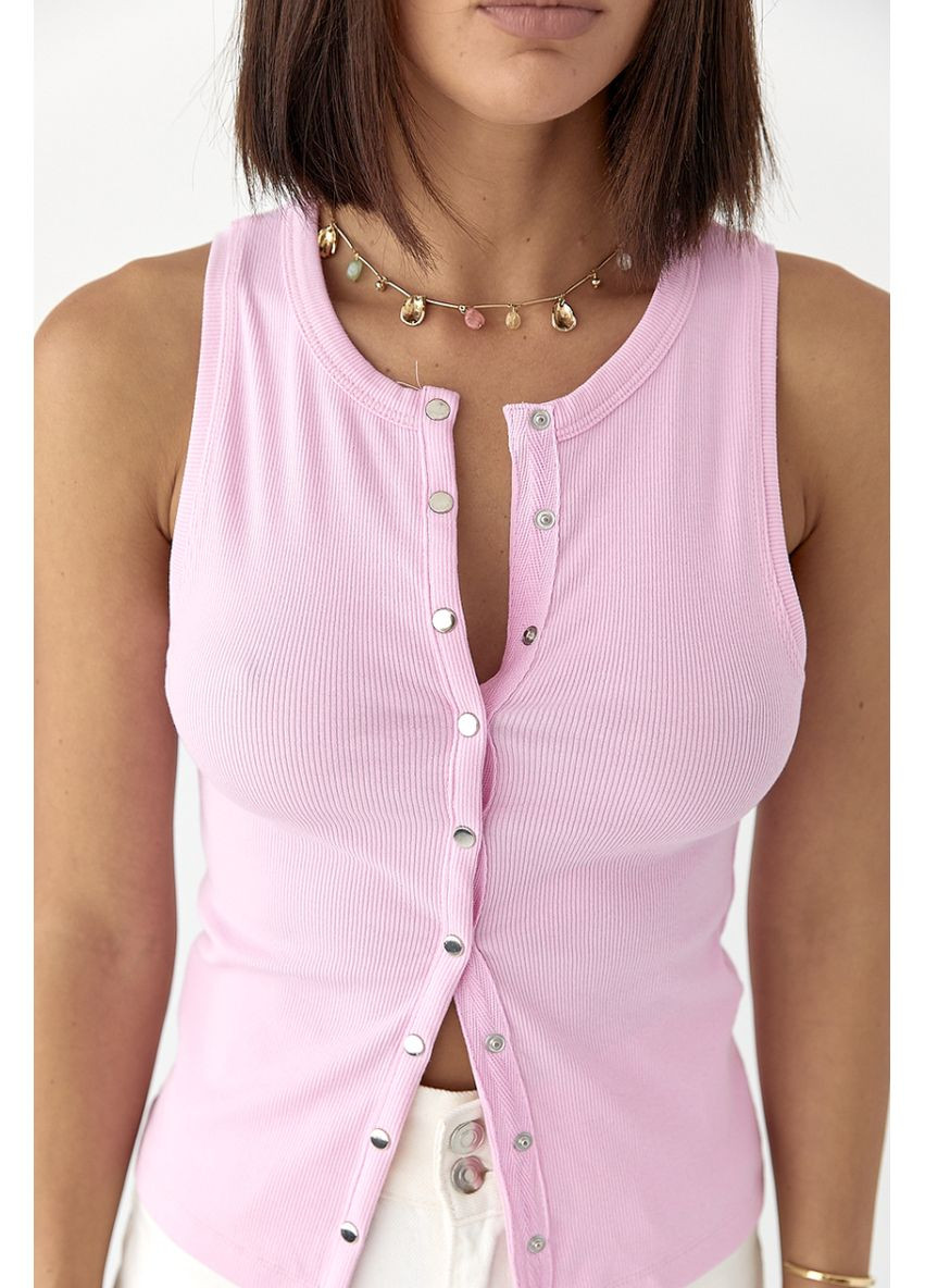 Майка в рубчик на кнопках Lurex — 370379863