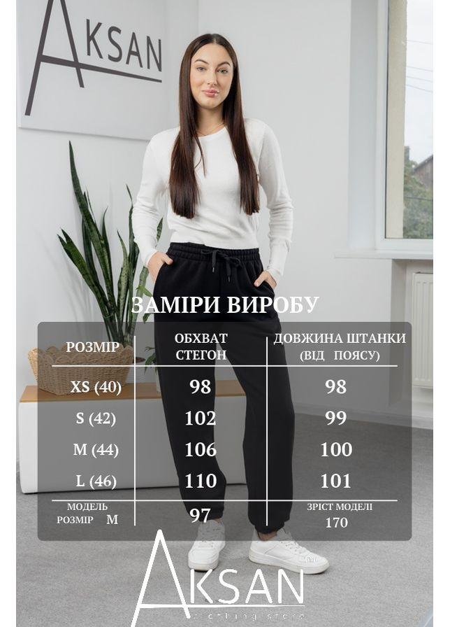 Теплі спортивні штани жіночі на байці зимові високої посадки 25.2802 42( ) AKSAN (363058641)