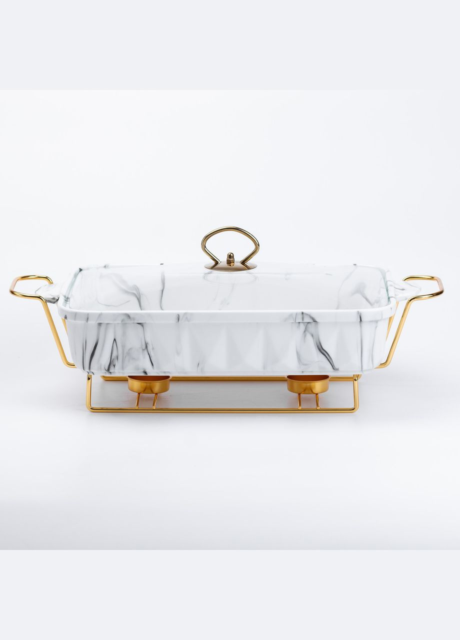 Настольная мармитница 2 литра мармит прямоугольный керамический 40х22.5х15.5 см для вторых блюд HP1030 Yiwu (305389531)