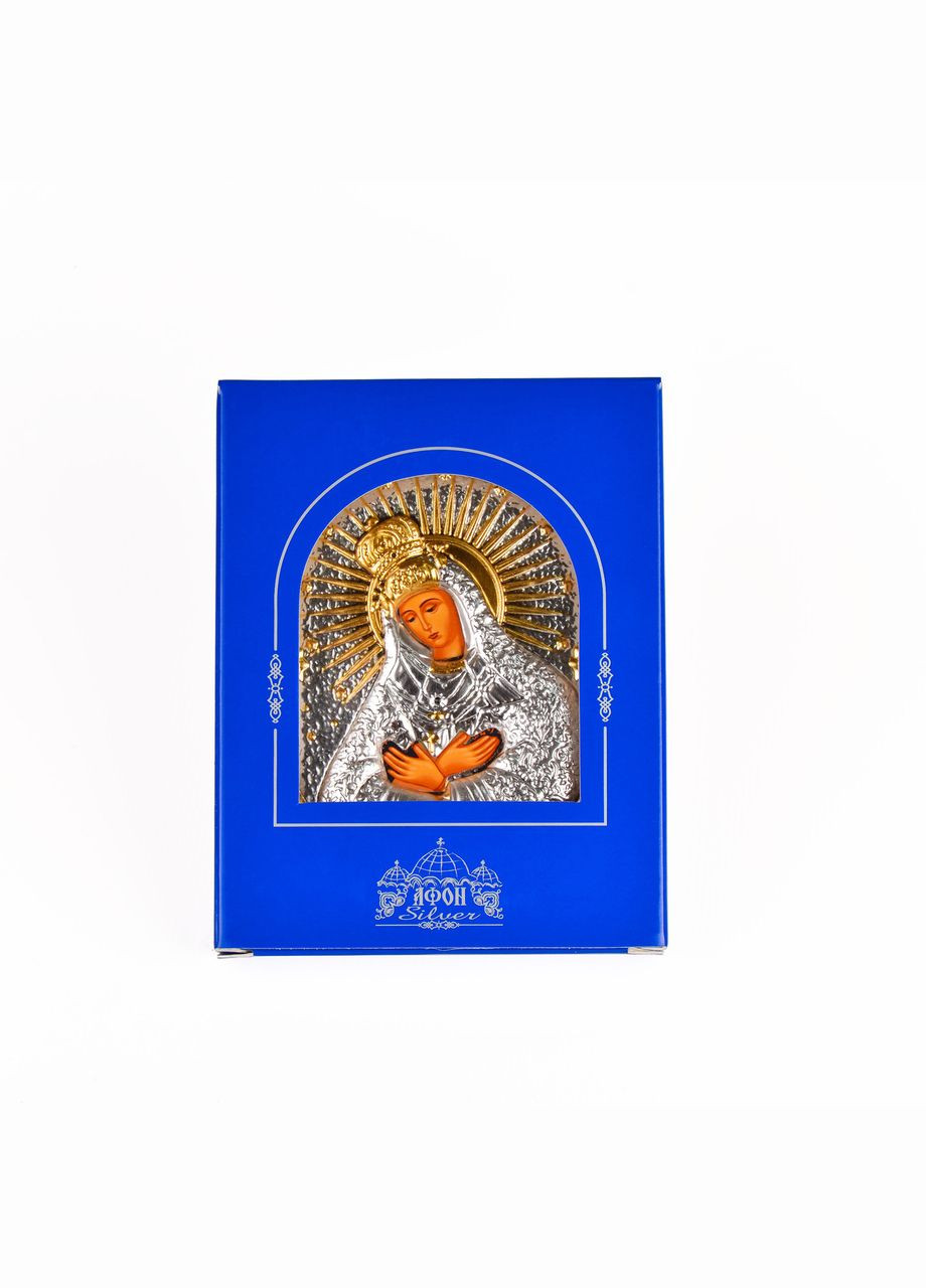Остробрамська Ікона Божої Матері 8,5х10,5см аркової форми на пластиковому кіоті Silver Axion (265446071)