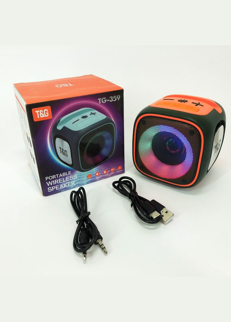 Портативная колонка Bluetooth TG359 7W с подсветкой RGB, аккумуляторная колонка для музыки. Цвет: зеленый No Brand (359474556)