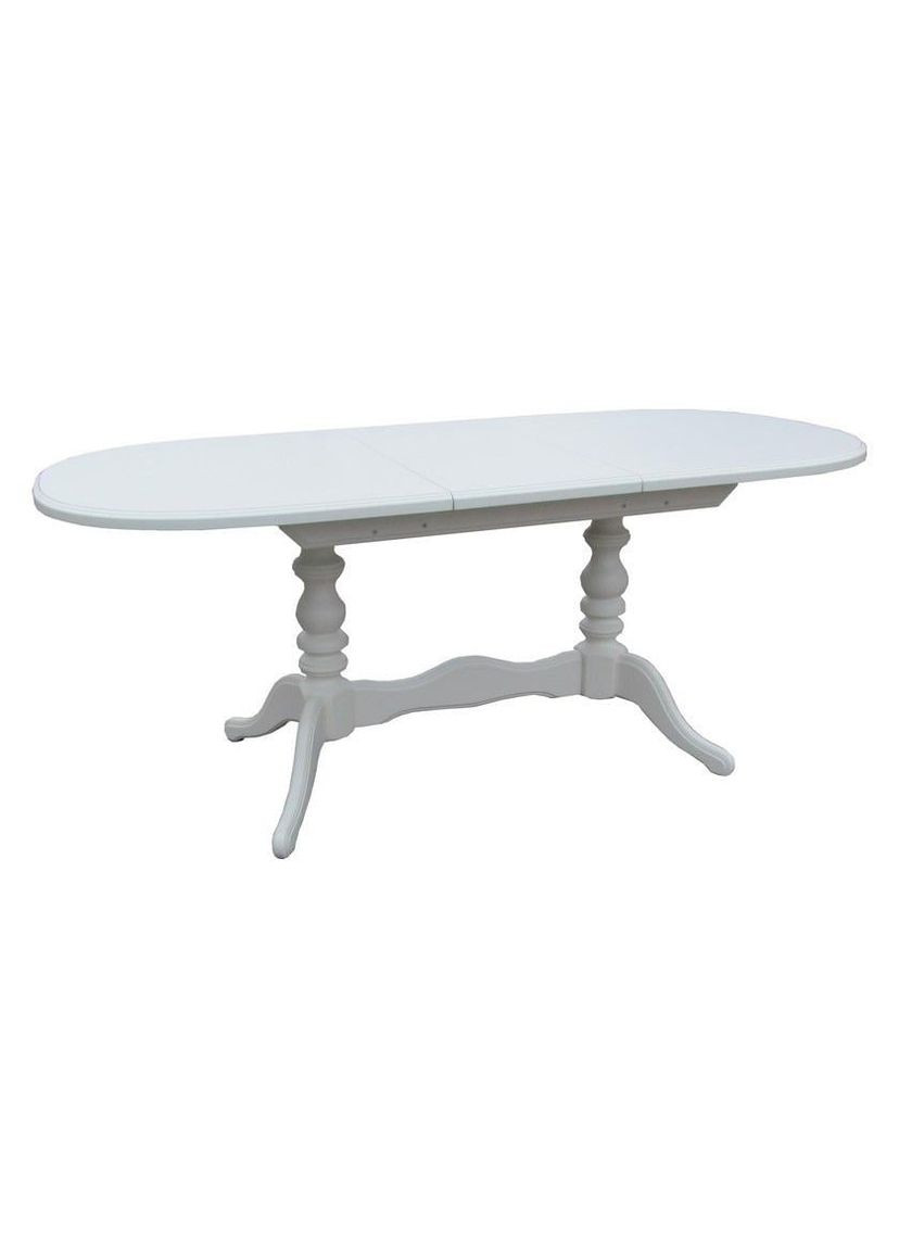 Стіл обідній розкладний Даніель 148+40x88x76 см Білий (10000165) Fusion Furniture (341525498)