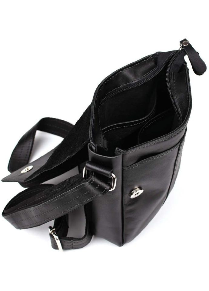 Сумка планшет через плече чоловіча з натуральної шкіри маленька Чорний 36529 LIMARY (353689877)