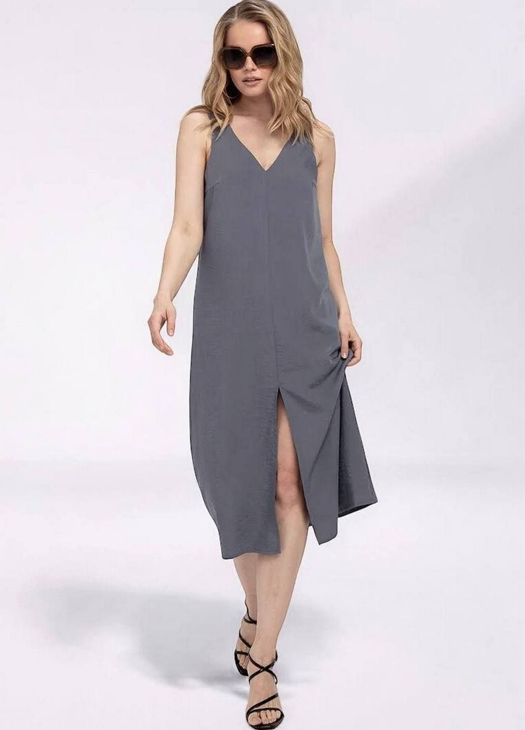 Сіра сукня-сарафан Adele однотонна