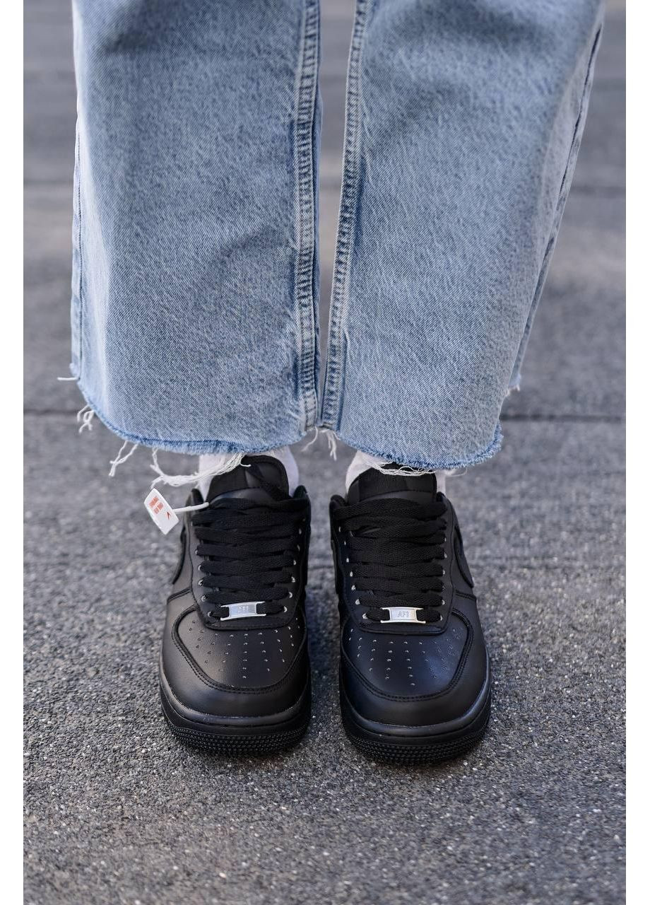 Женские кроссовки Nike Air Force 1 Low 07 Premium Black CW2288 Найк Аир Форс 1 чёрные демисезоны (369384097)