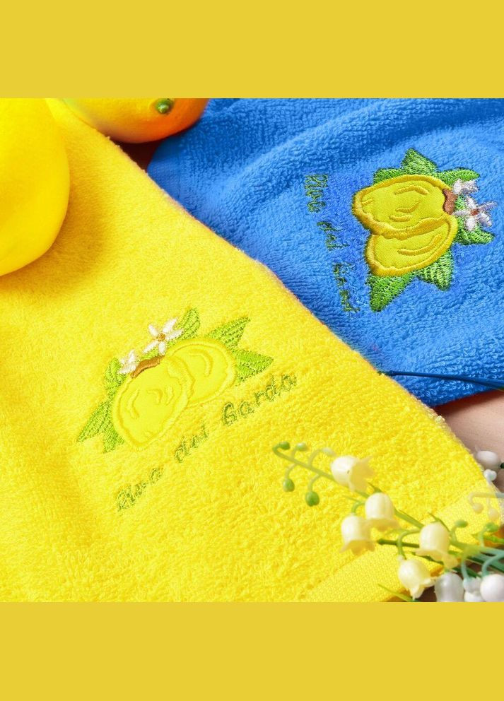 Набір рушників 2 шт 40х70 рушник серветка махрова кухонна бавовна натуральна з вишивкою лимони IDEIA (362947174)