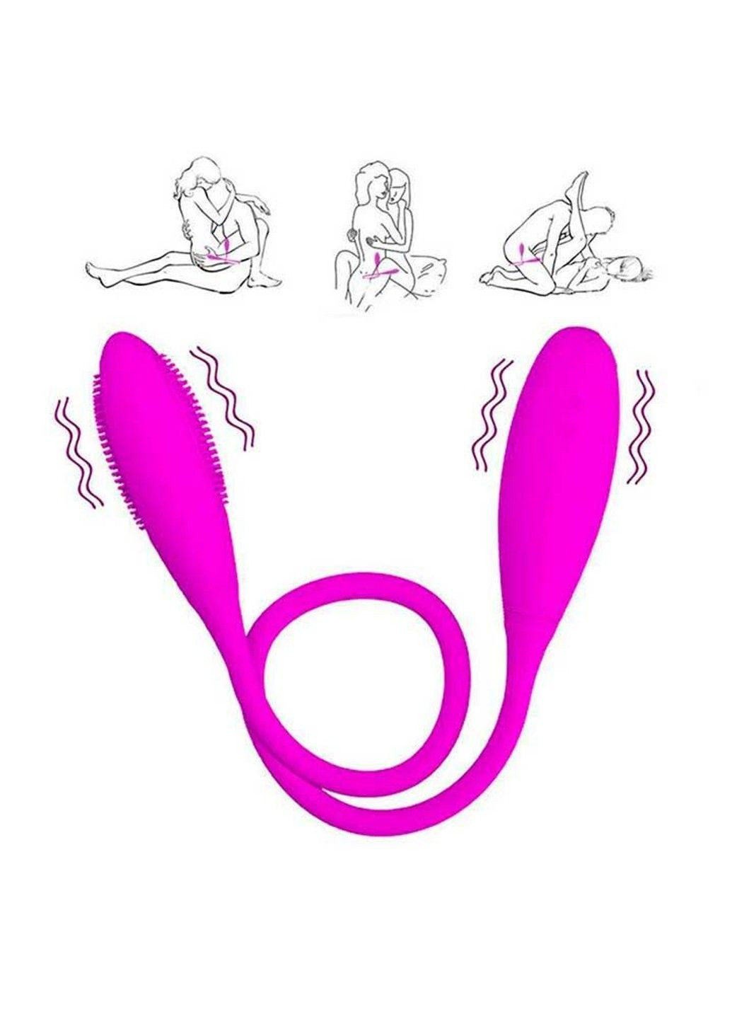 Розовый гибкий двойной вибратор Baile Pretty Love Snaky Vibe USB – Вибраторы No Brand (288538462)