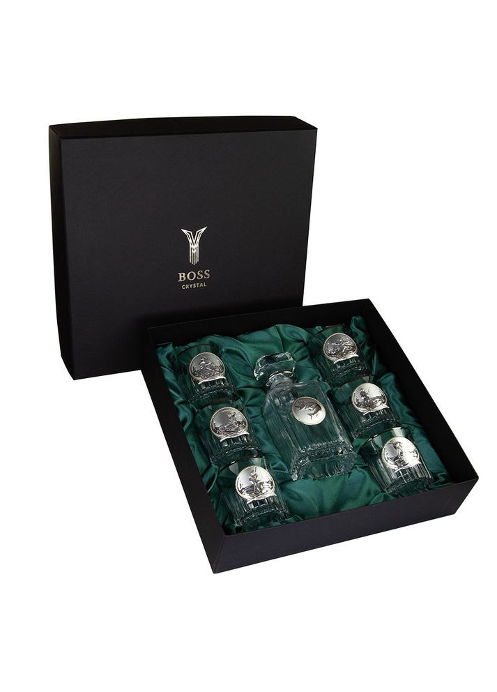 Набор для виски "FISHERMEN" подарок для рыбака (графин и 6 бокалов) хрусталь (GPB7FMN2PG) Boss Crystal (316605870)