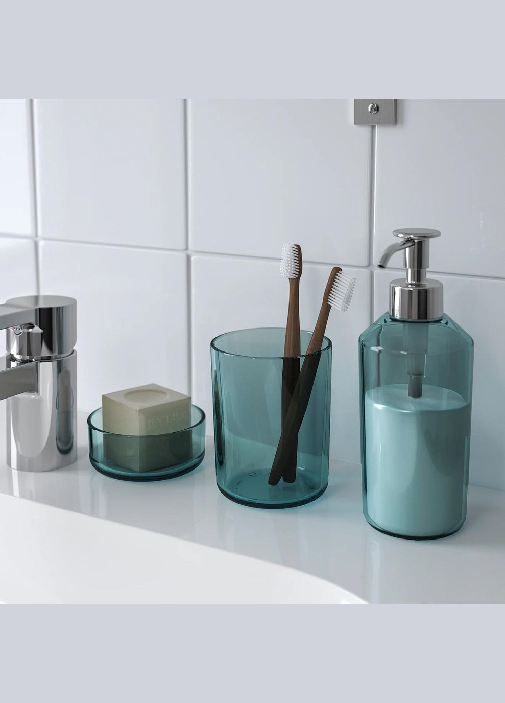 Комплект для ванної кімнати ІКЕА SKISSEN 3 шт. (10456645) IKEA (271120526)