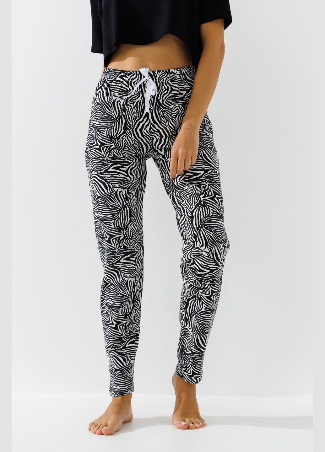 Черно-белая всесезон пижама низ штаны женские 1115 черно-белый (2000990778215a) shop (2000990778215) Nicoletta