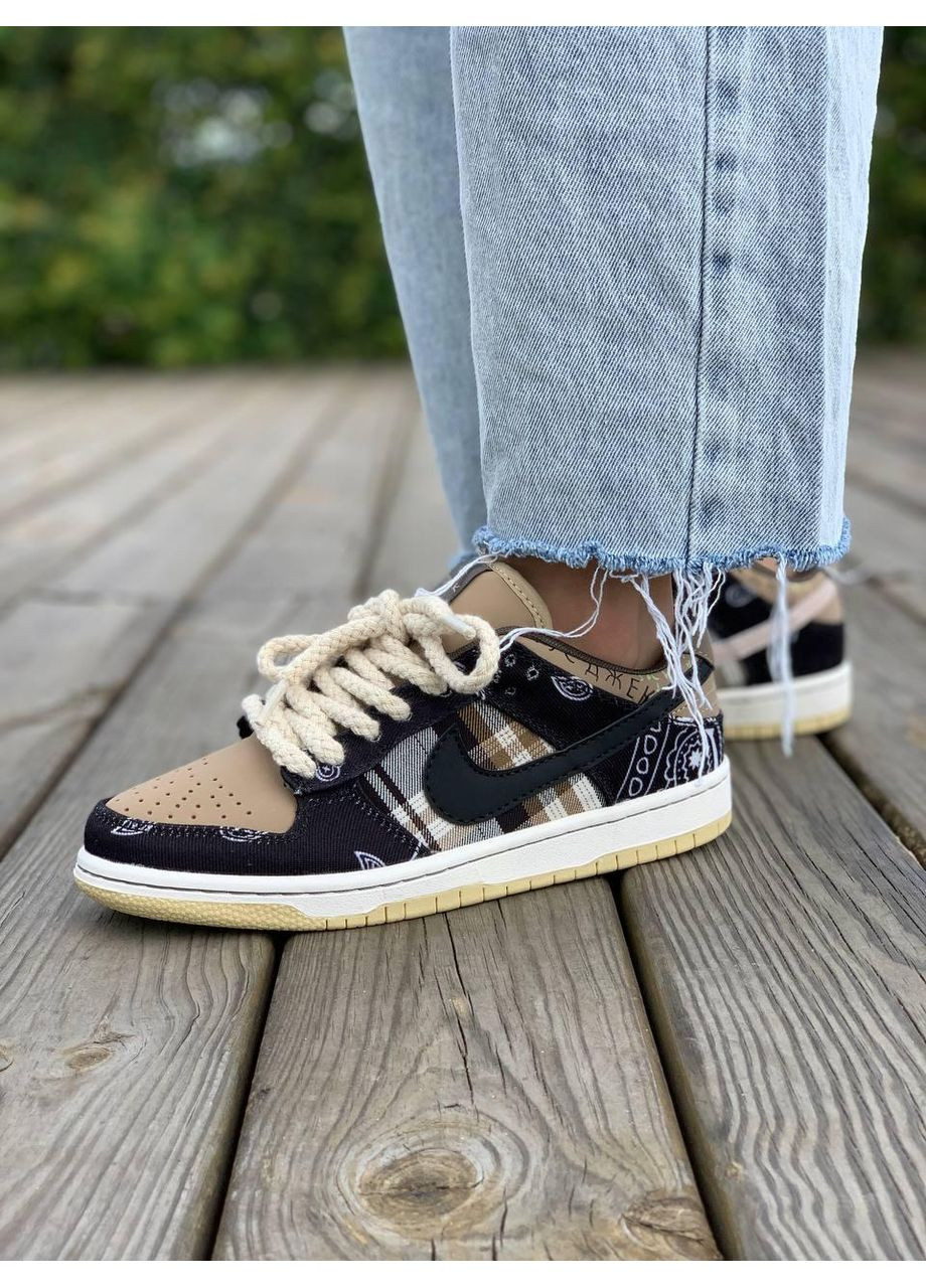 Сірі Осінні кросівки чоловічі nike sb dunk low x travis scott cactus jack grey найк сб данк No Brand