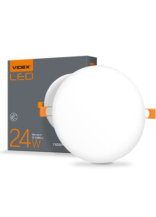 Безрамочный точечный светильник 24W 4100K VL-DLFR-244 встраиваемый круглый Videx (282313077)
