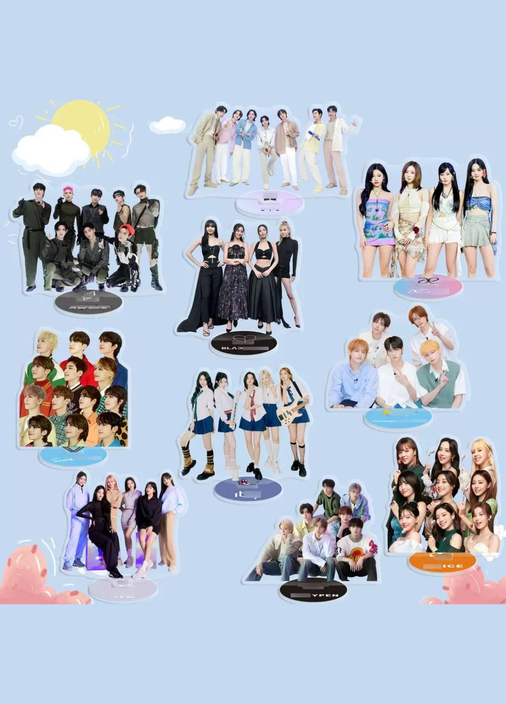 Акриловый стенд 10 см Stray Kids AESPA ITZY BLACKPINK G-Idle BTS No Brand (333163835)