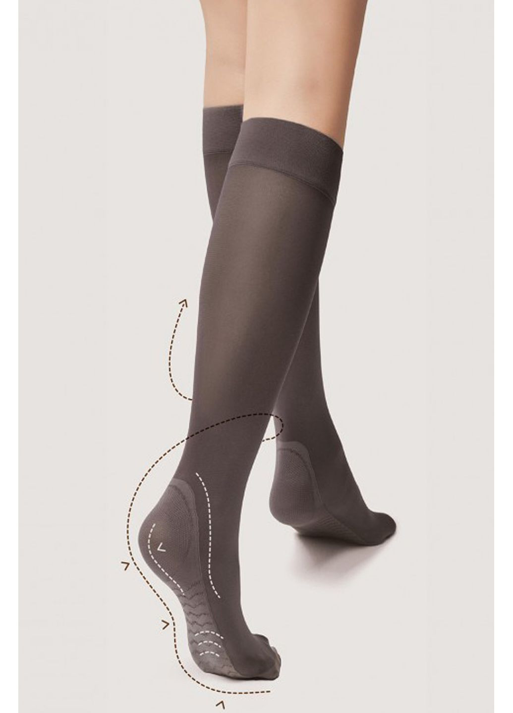 Чёрные гольфы с массажным эффектом massage 20 den m2100 Fiore (349499704)