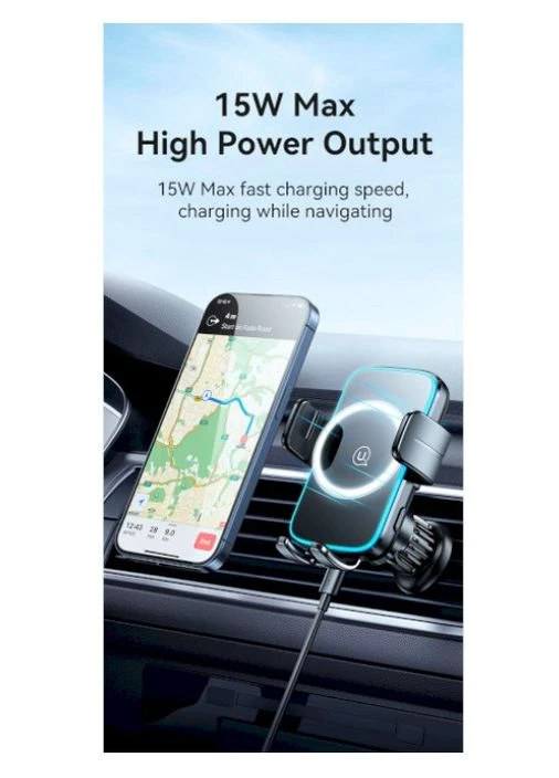 Автотримач для телефона з БЗП CD230 Wireless Charging Car Holder (Air Vent) () USAMS CD230ZJ01 (372677830)