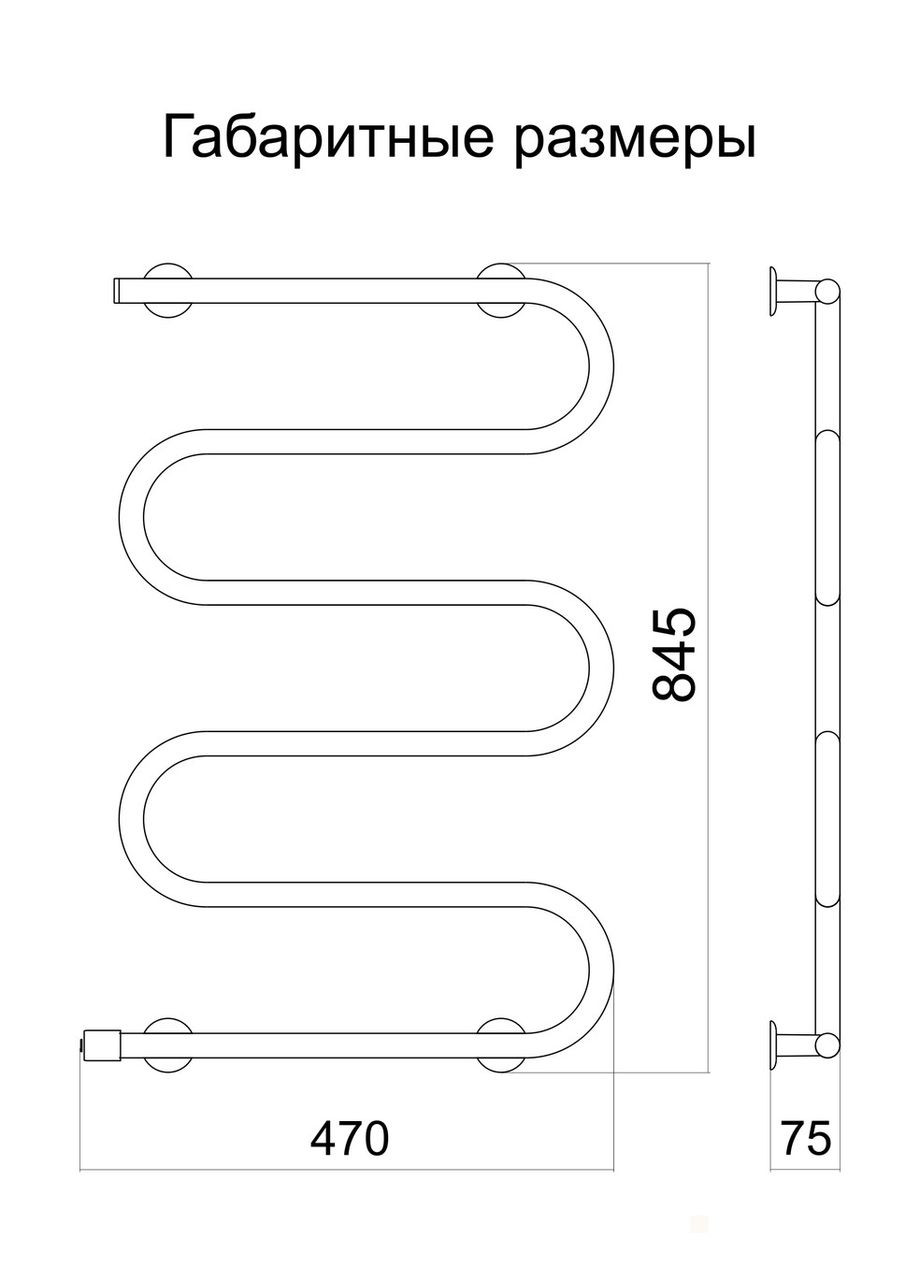 Сушарка для рушників електрична ТЕПЛИЙ СВІТ Оптима 5 білий лівосторонній з кнопковим перемикачем Теплий світ (317937467)