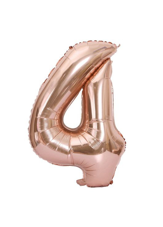 Фольгована повітряна куля Цифра 4 Рожеве золото 102 см Flexmetal (328925556)
