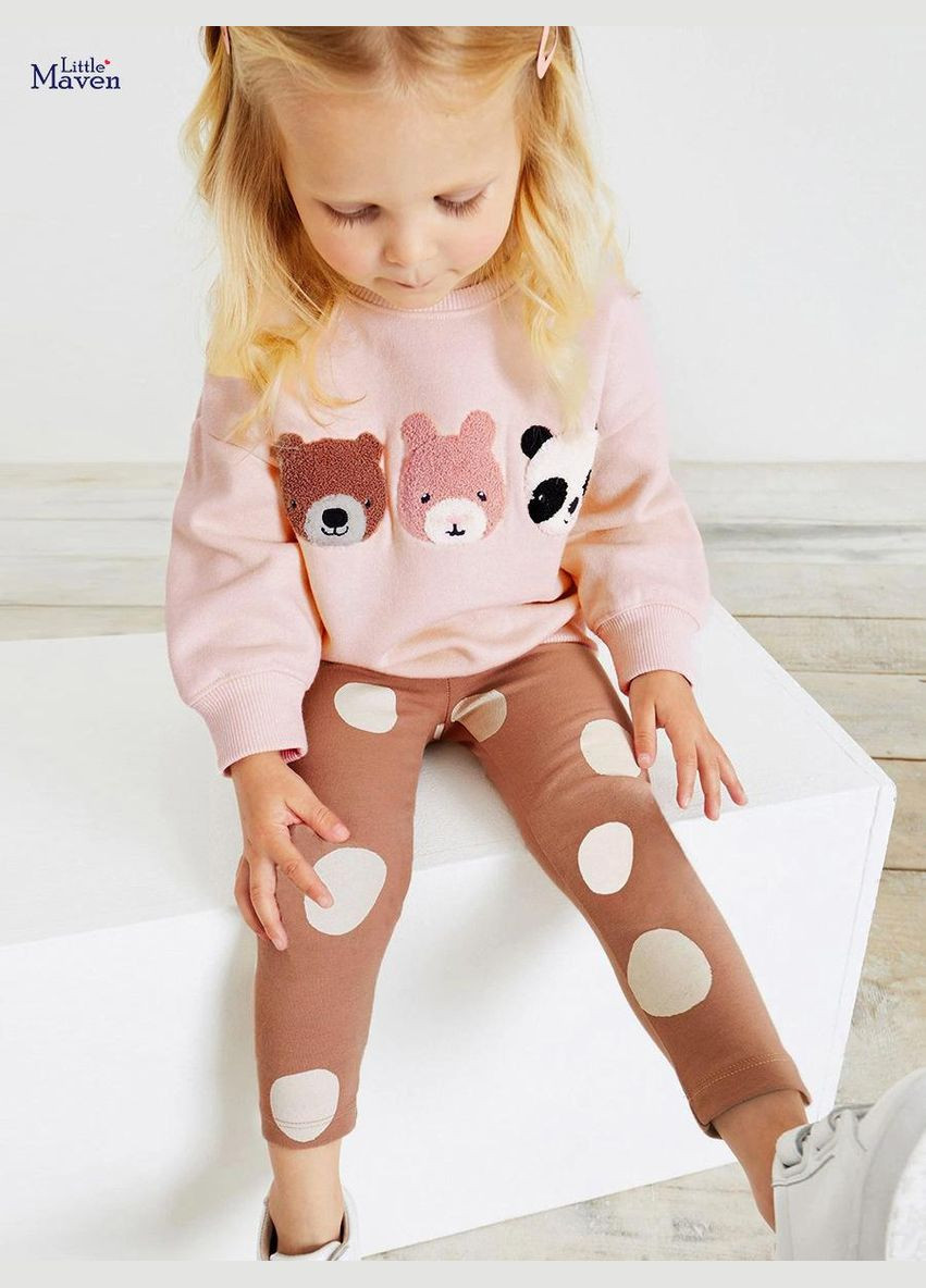 Розовый детский комплект (свитшот+легинсы) для девочки арт.22084 Little Maven