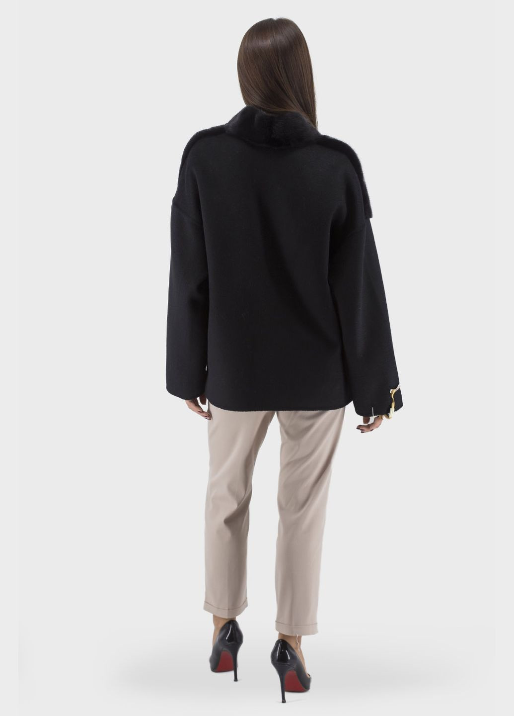 Черное демисезонное Женское пальто Ferrucci (, ), 27017 No Brand