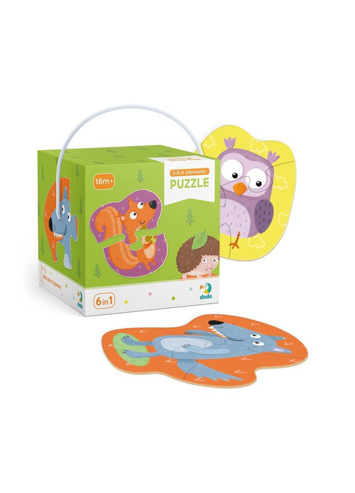 Дитячий пазл Лісові тварини DoDo 300195, 2-3-4 елементів DoDo Toys (334150470)