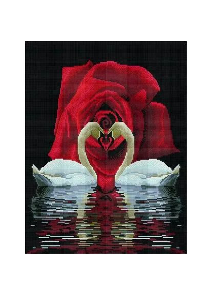 Алмазна мозаїка Лебеді і троянди 40х50 см SP006 ColorArt (285719831)