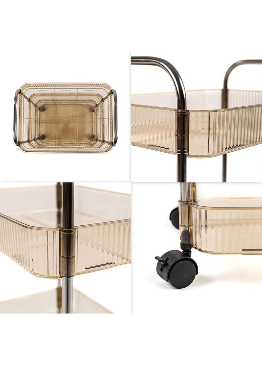 Етажерка мобільна чотириярусна універсальна з акрилу та металу бежева 40*28,5*95см SW-00002112 No Brand (317450499)