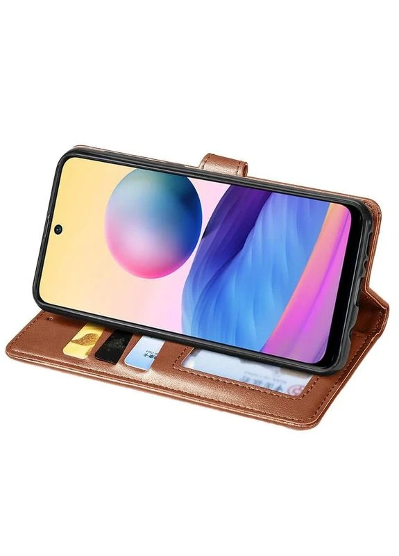 Чехол-книжка для Xiaomi Redmi A3 искусственная кожа коричневый с функцией подставки 15х7,5 см No Brand Gallant (402060495)