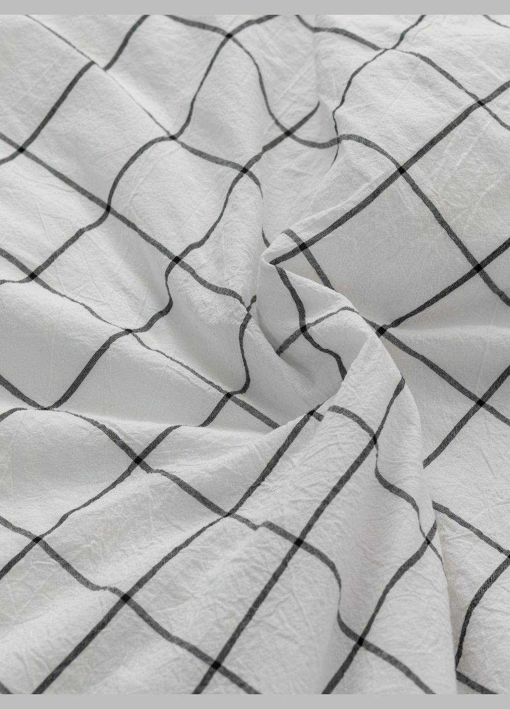 Комплект белья из вареного хлопка Grid евро-макси, Простыня с резинкой 160х200 Leglo (300371064)