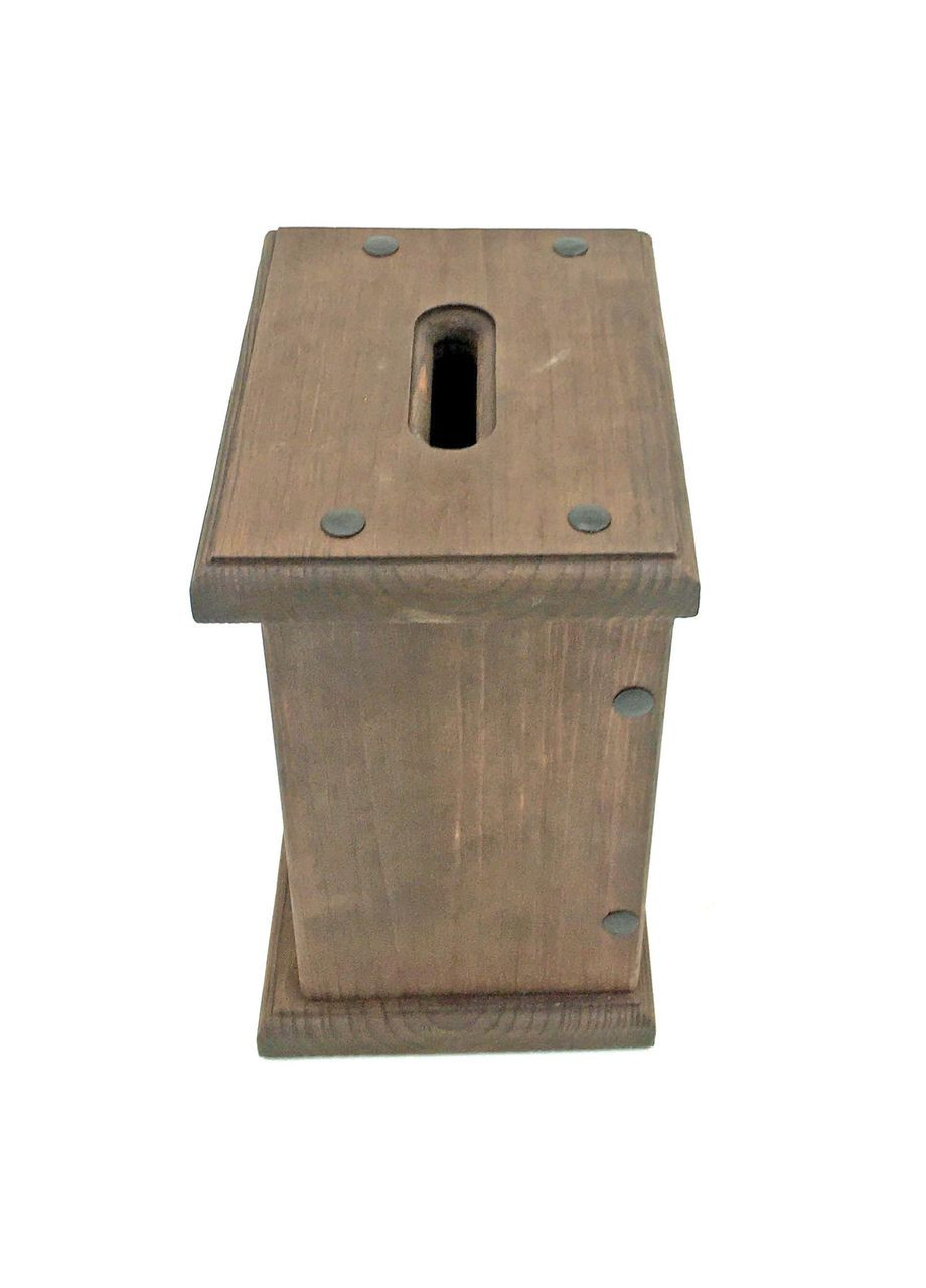 Ящик для збору грошей з дерева Мухара сепія (КЕШ-000208) No Brand (328910131)