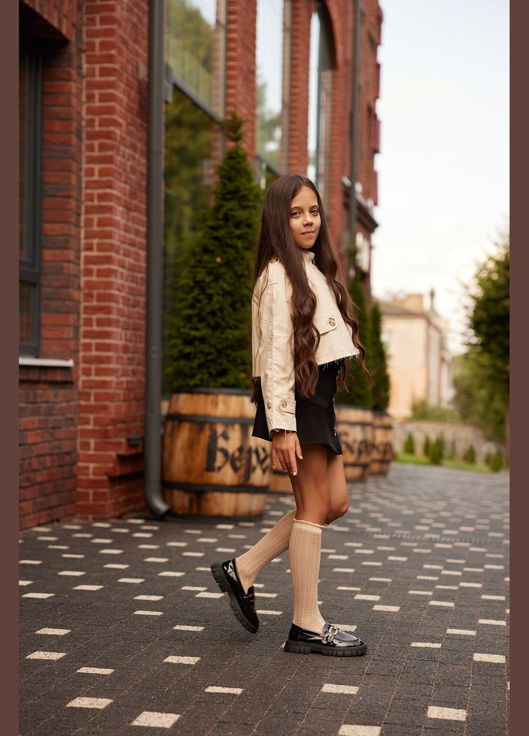 Детские бежевые ажурные гольфы SOX (311512278)