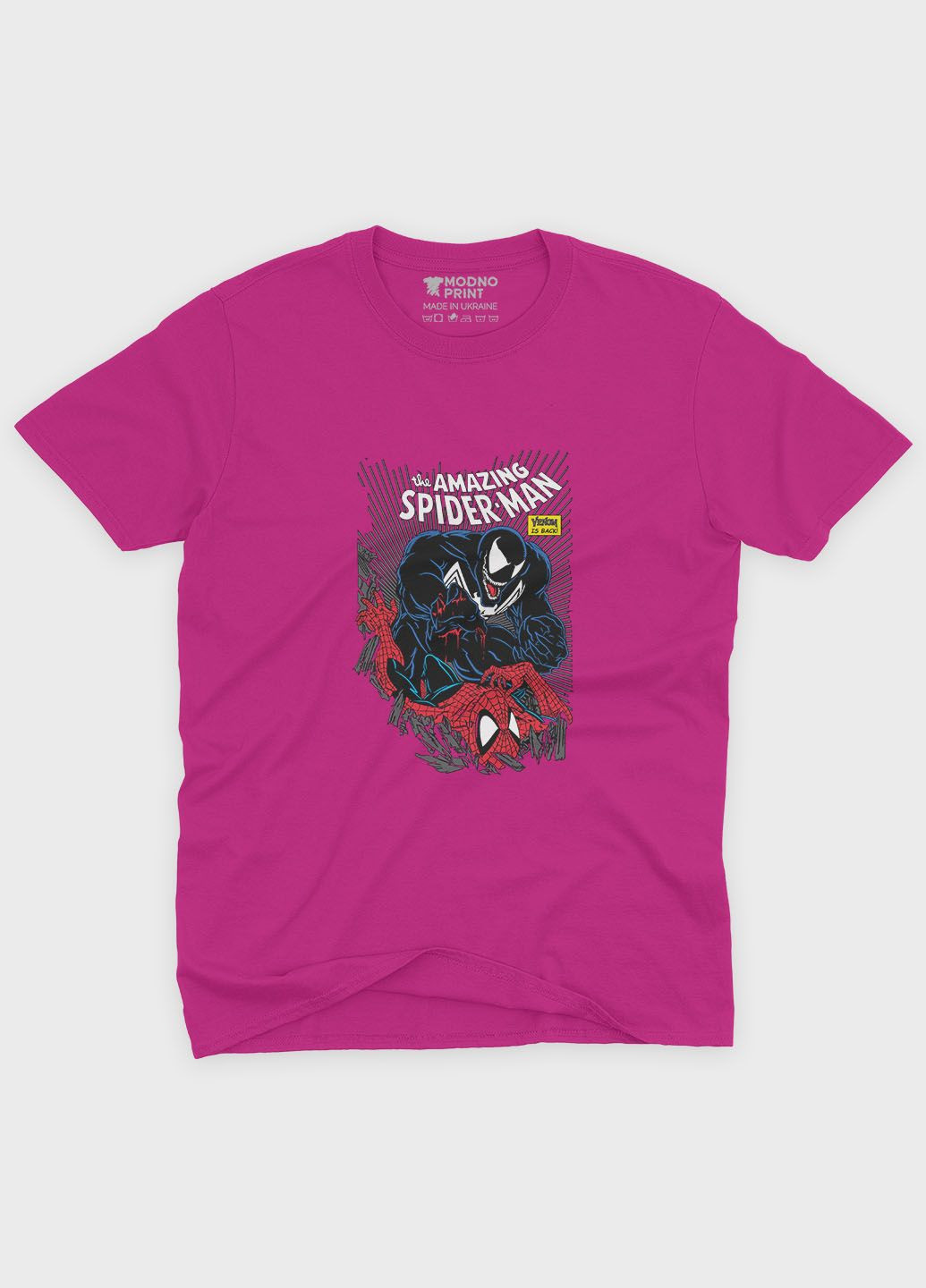 Рожева демісезонна футболка для дівчинки з принтом супергероя - людина-павук (ts001-1-fuxj-006-014-052-g) Modno