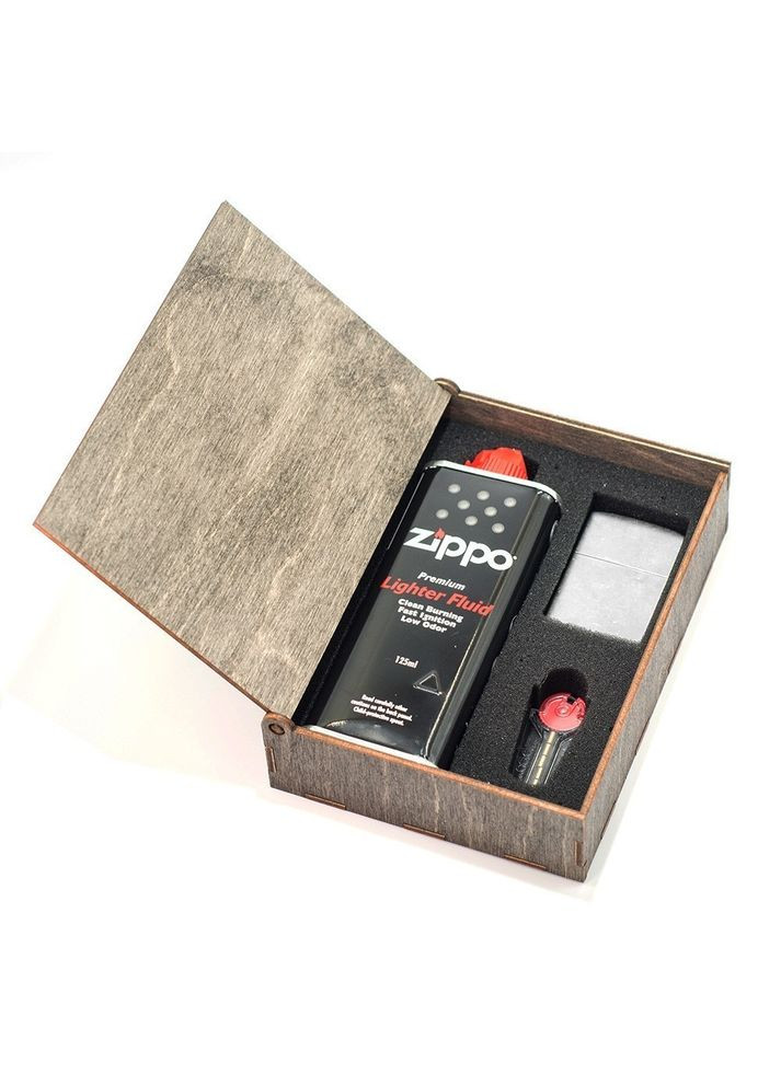 Комплект Зажигалка Viking Warrior Design 29871 + Подарочная упаковка + Бензин + Кремни Zippo (316518012)