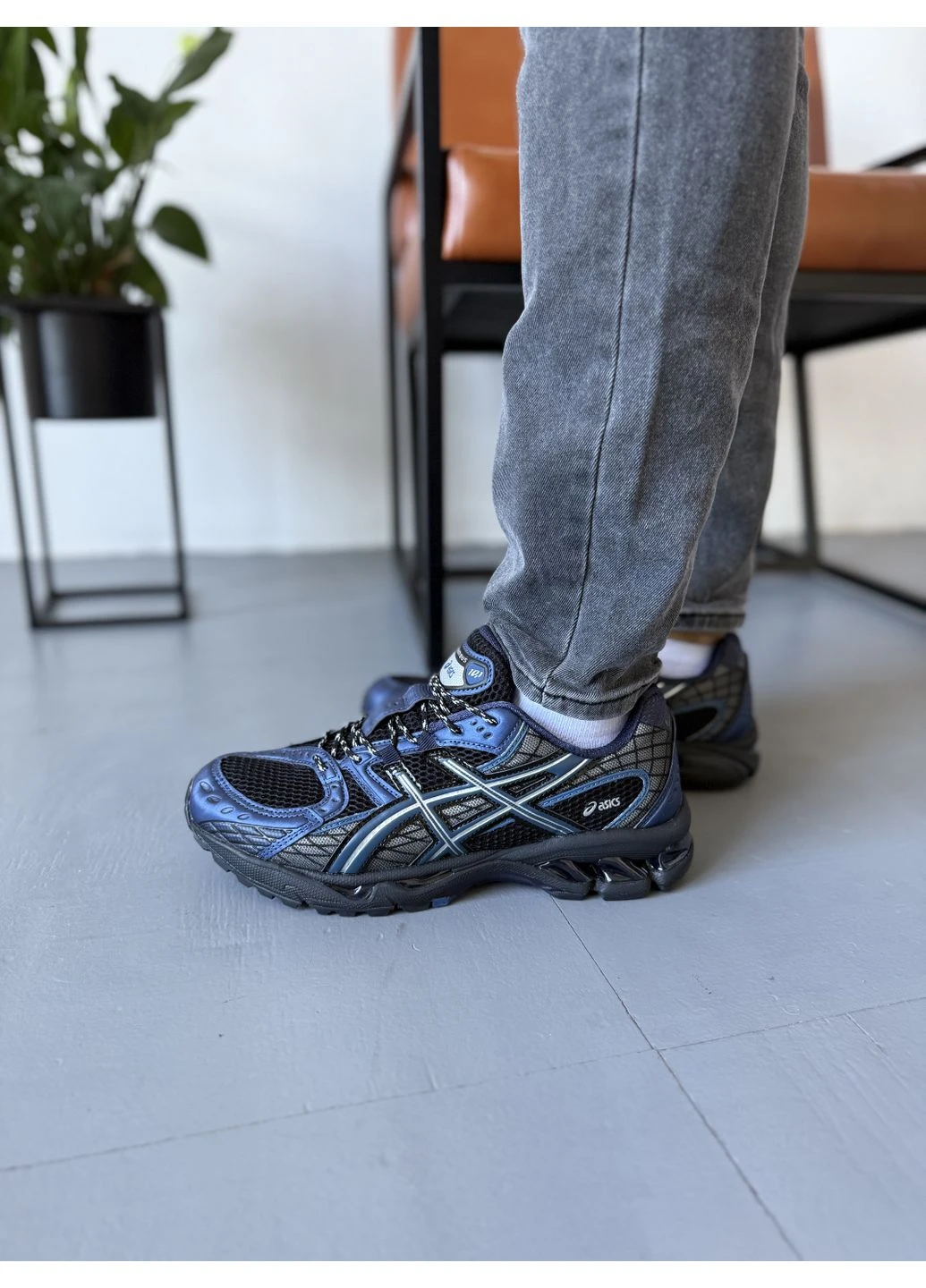 Черные демисезонные кроссовки мужские asics gel-nimbus 10.1 black/grand shark асикс гель нимбус черные No Brand