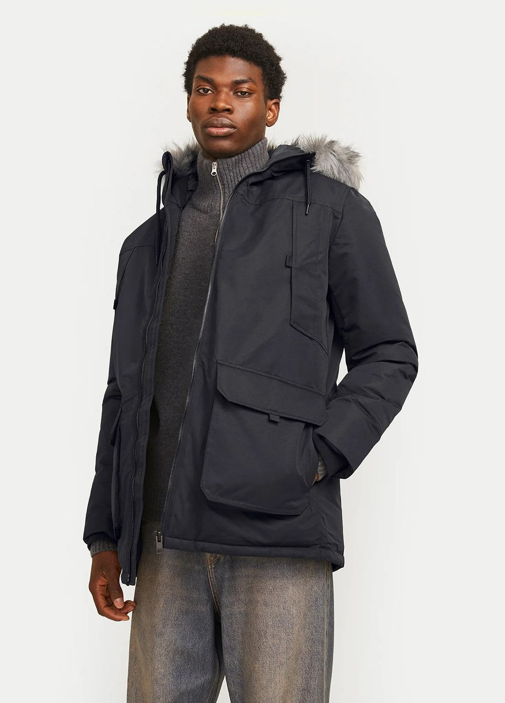 Черная зимняя куртка Jack & Jones